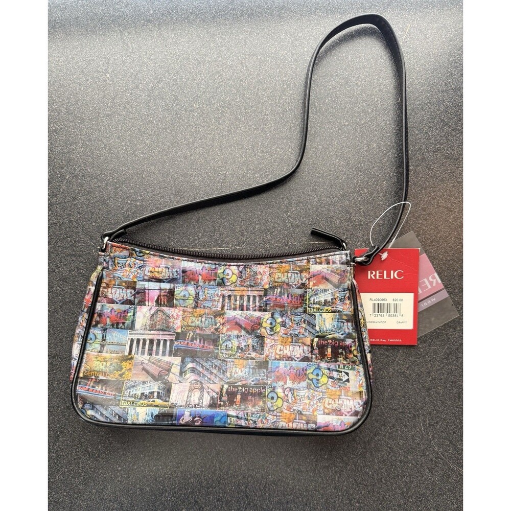 NWT RELIC Hologram Purse New York City Collage Graffiti Handbag Shoulder Bag Y2K
